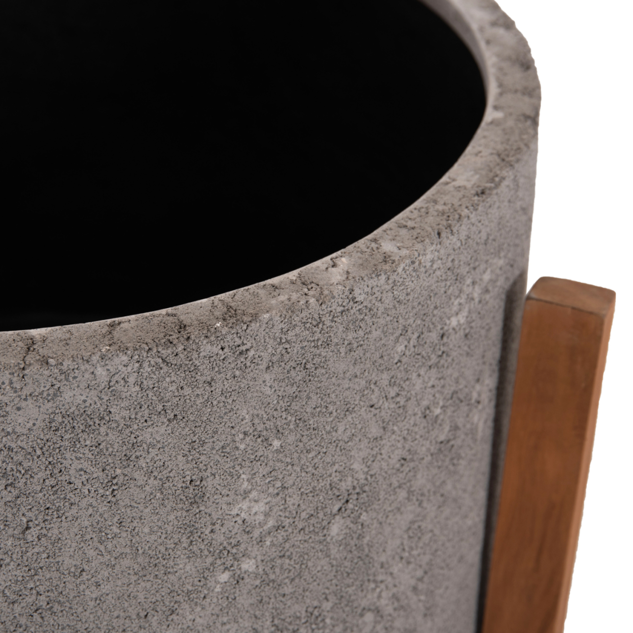 INDOOR POT HOFF HM4682.03L FIBER CEMENT IN GREY--TEAK BASE Φ50x35Hcm [8]