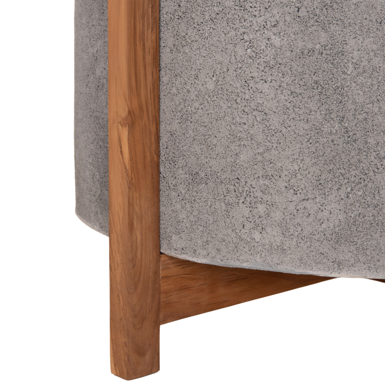 INDOOR POT HOFF HM4682.03L FIBER CEMENT IN GREY--TEAK BASE Φ50x35Hcm [9]