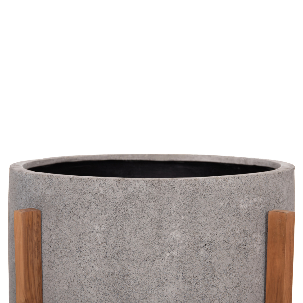 INDOOR POT HOFF HM4682.03L FIBER CEMENT IN GREY--TEAK BASE Φ50x35Hcm [4]