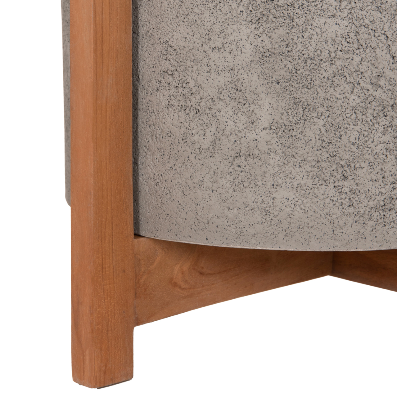 INDOOR POT HOFF HM4682.03M FIBER CEMENT IN GREY--TEAK BASE Φ40x39Hcm [8]