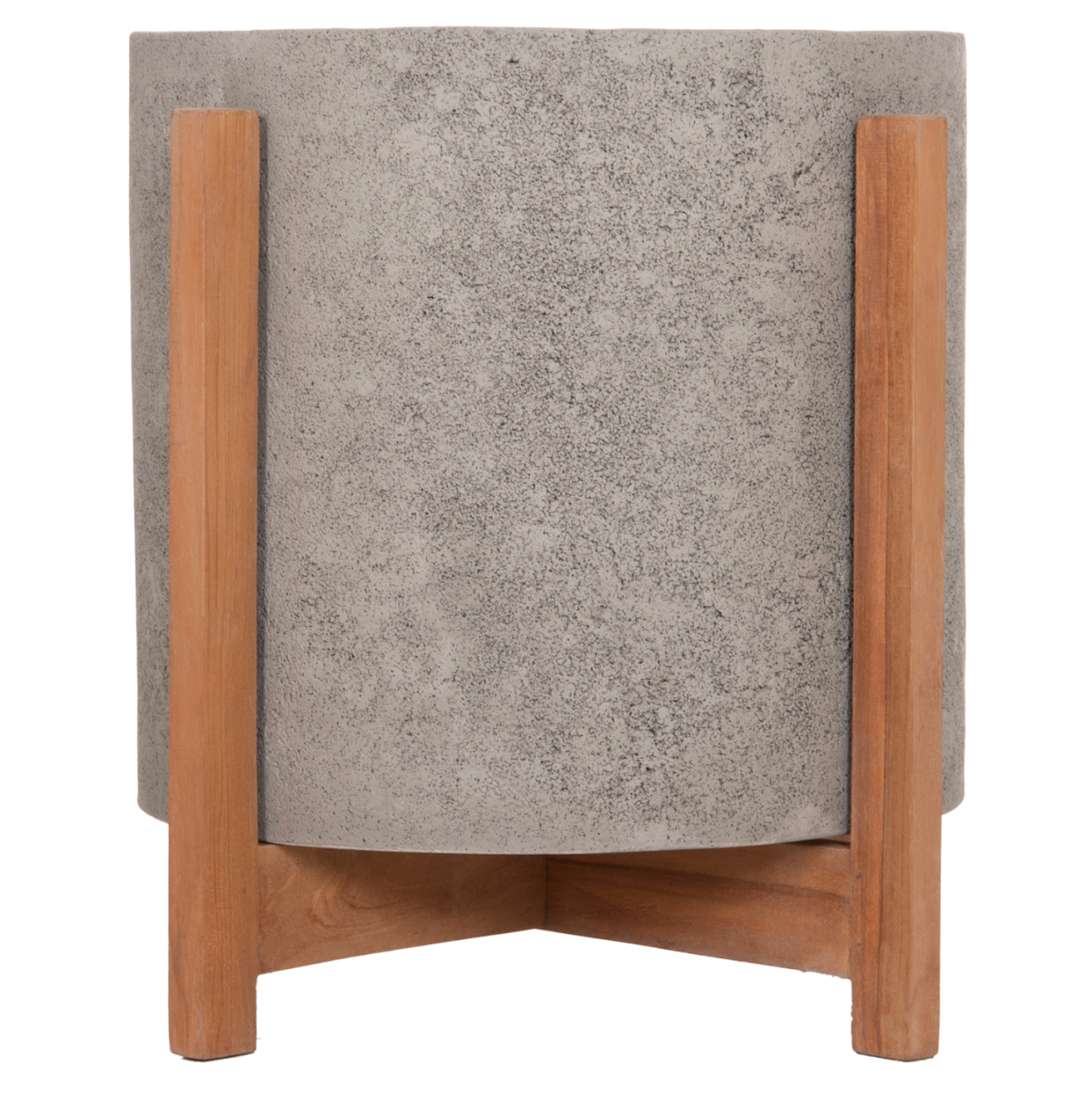 INDOOR POT HOFF HM4682.03M FIBER CEMENT IN GREY--TEAK BASE Φ40x39Hcm [3]