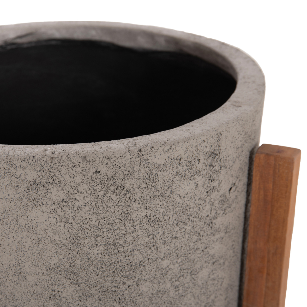 INDOOR POT HOFF HM4682.03M FIBER CEMENT IN GREY--TEAK BASE Φ40x39Hcm [7]