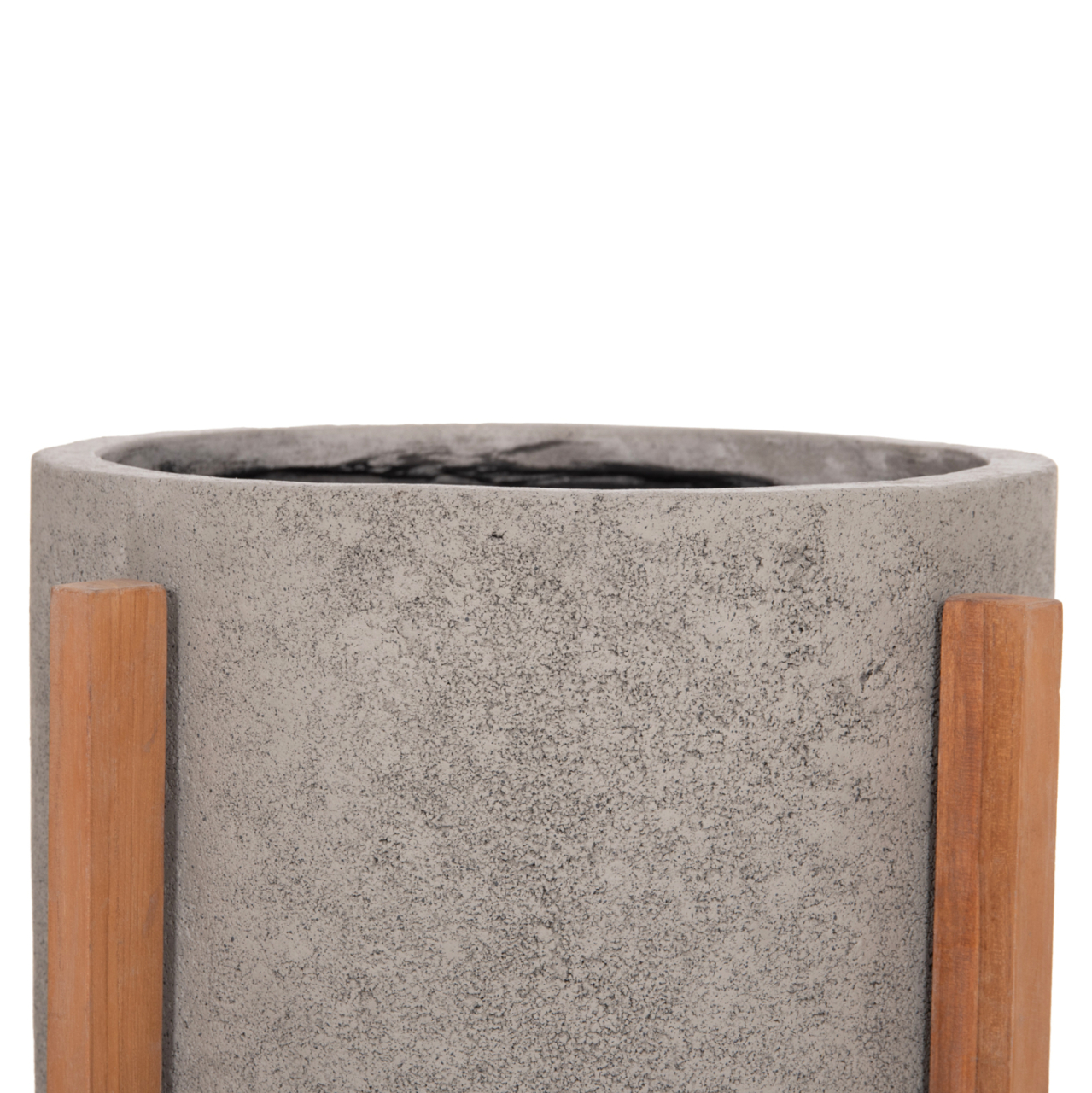 INDOOR POT HOFF HM4682.03M FIBER CEMENT IN GREY--TEAK BASE Φ40x39Hcm [4]