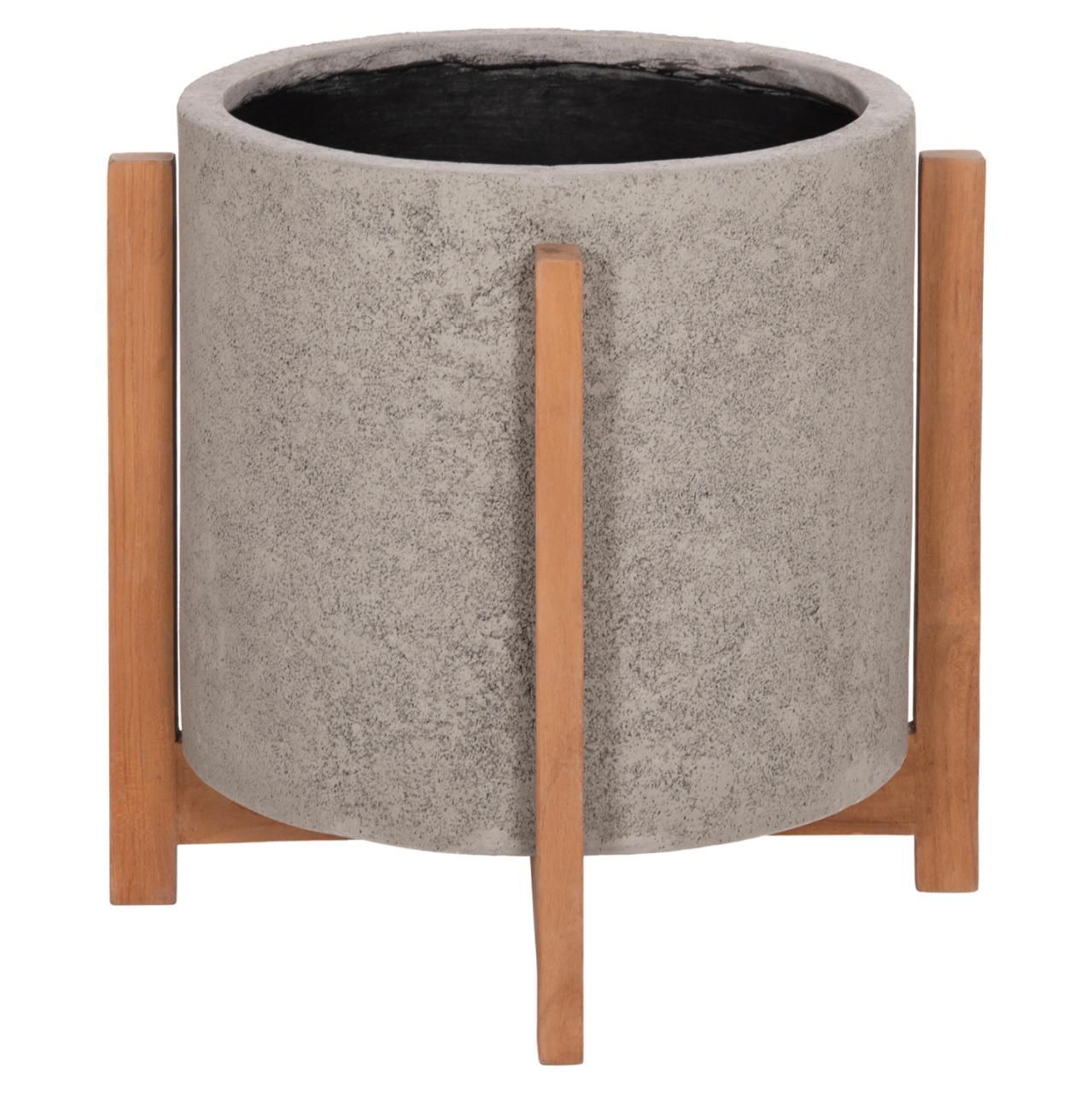 INDOOR POT HOFF HM4682.03M FIBER CEMENT IN GREY--TEAK BASE Φ40x39Hcm [6]