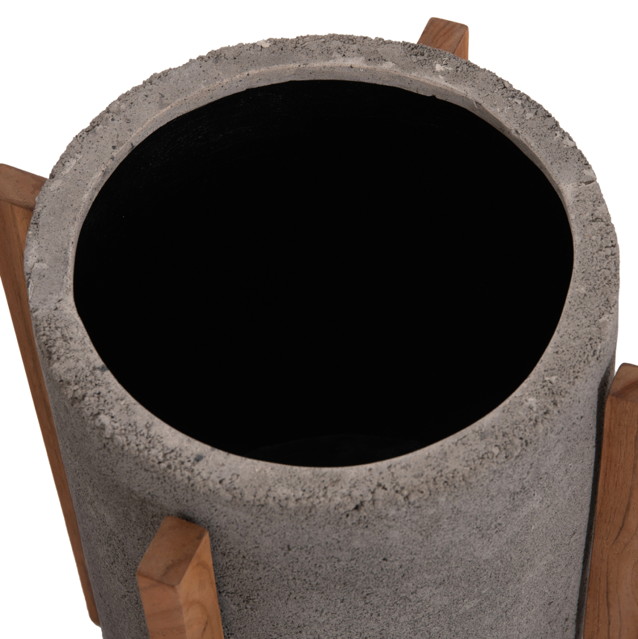 INDOOR POT HOFF HM4682.03S FIBER CEMENT IN GREY--TEAK BASE Φ33x42Hcm [10]