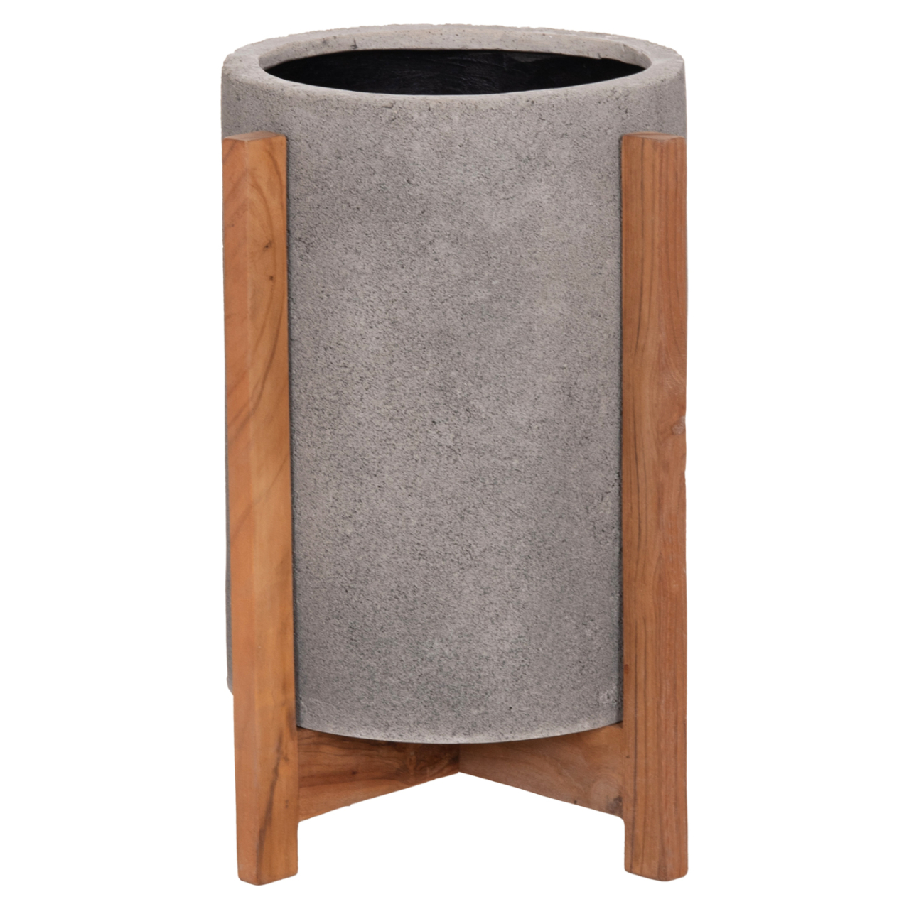 INDOOR POT HOFF HM4682.03S FIBER CEMENT IN GREY--TEAK BASE Φ33x42Hcm [3]