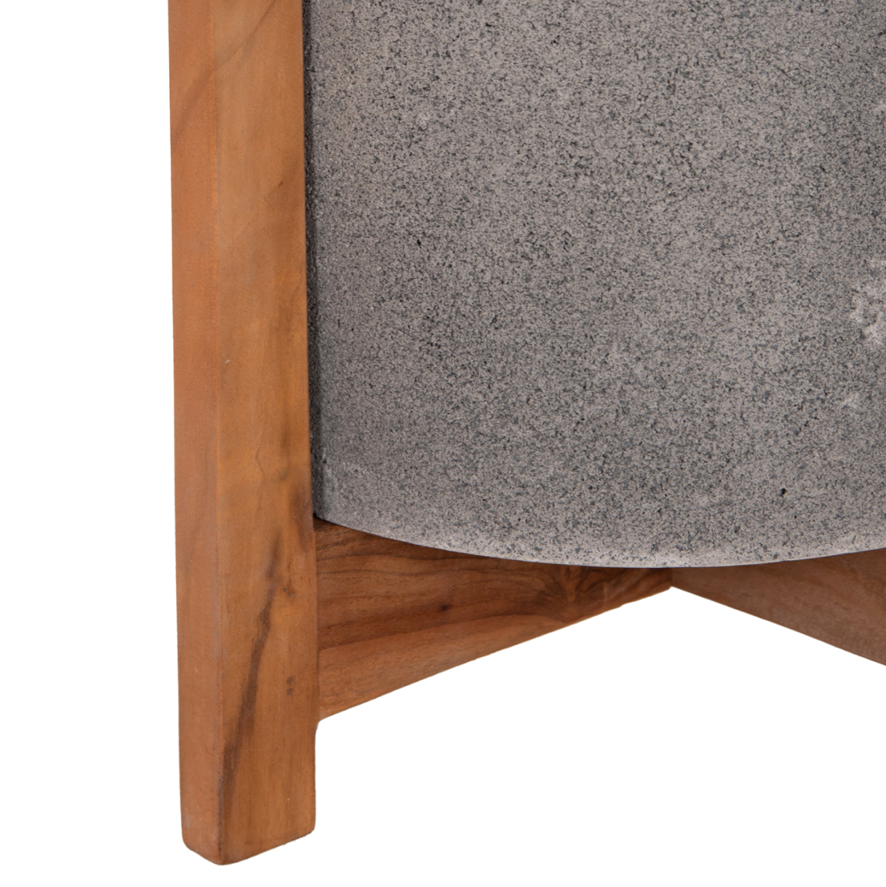 INDOOR POT HOFF HM4682.03S FIBER CEMENT IN GREY--TEAK BASE Φ33x42Hcm [9]