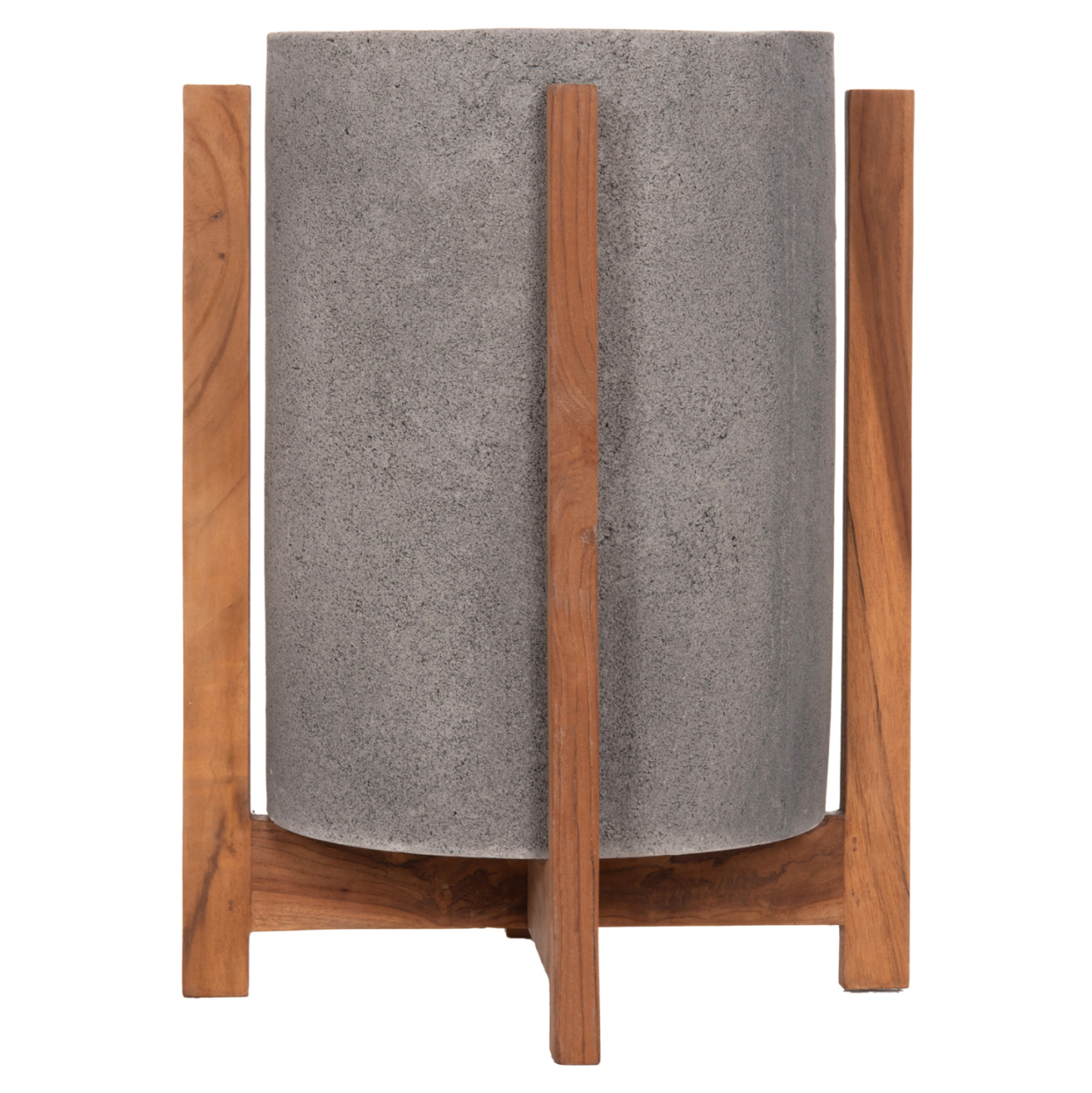 INDOOR POT HOFF HM4682.03S FIBER CEMENT IN GREY--TEAK BASE Φ33x42Hcm [6]