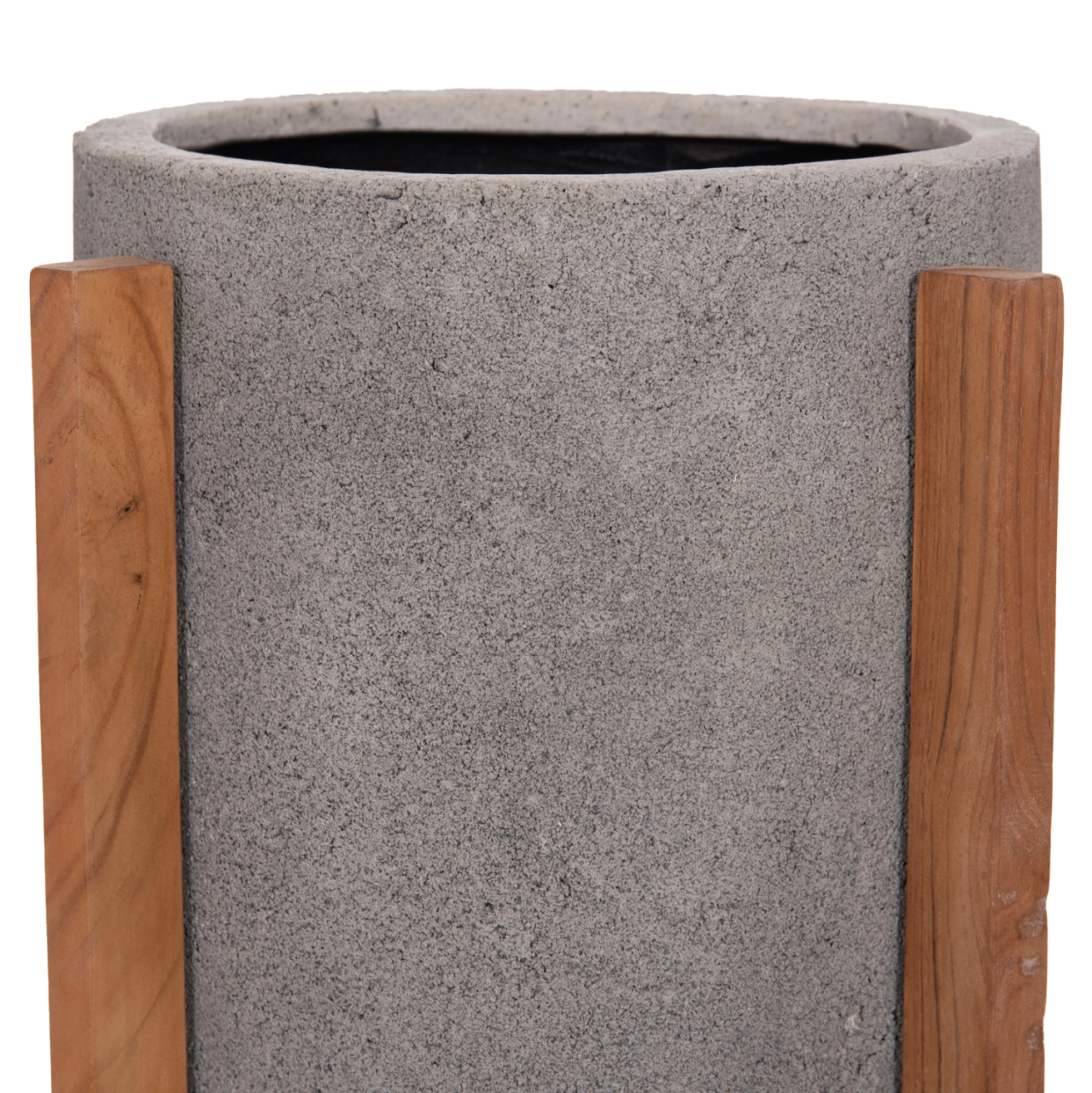 INDOOR POT HOFF HM4682.03S FIBER CEMENT IN GREY--TEAK BASE Φ33x42Hcm [4]