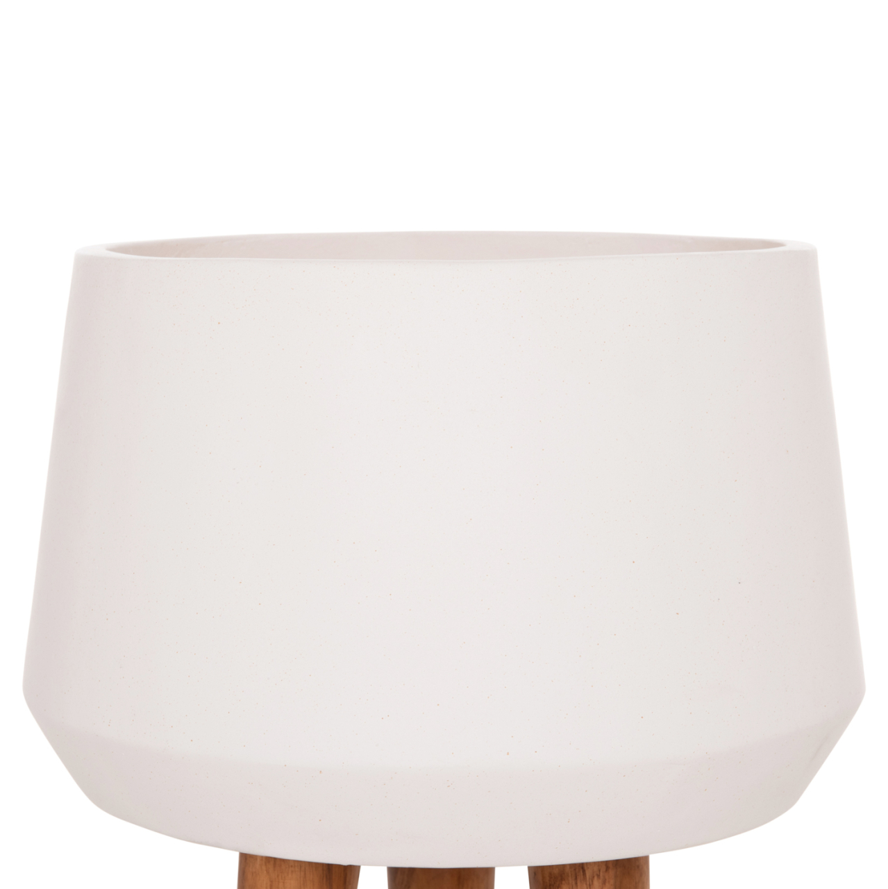 INDOOR POT QUAN HM4680.02L FIBER CEMENT IN WHITE--TEAK BASE Φ40x85Hcm [4]