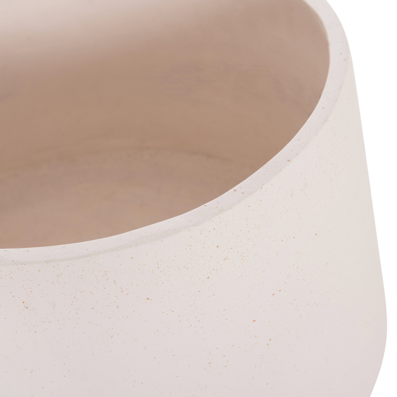 INDOOR POT QUAN HM4680.02M FIBER CEMENT IN WHITE--TEAK BASE Φ40x65Hcm [6]