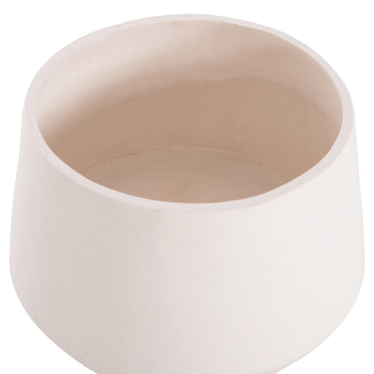 INDOOR POT QUAN HM4680.02M FIBER CEMENT IN WHITE--TEAK BASE Φ40x65Hcm [10]