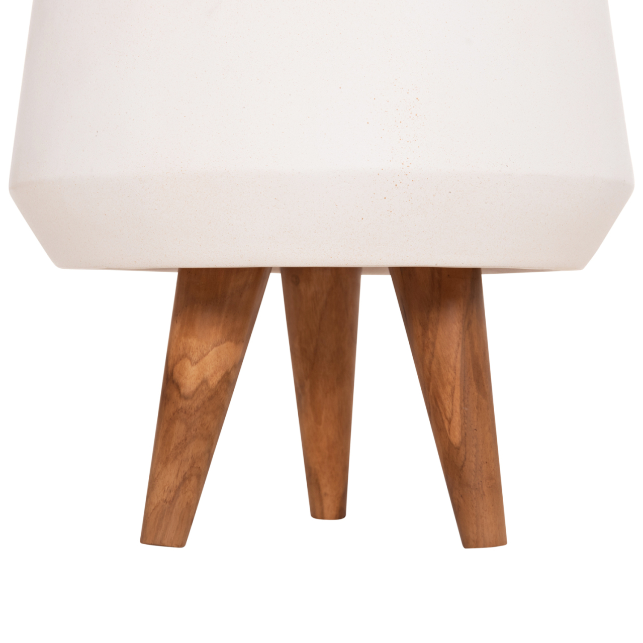 INDOOR POT QUAN HM4680.02S FIBER CEMENT IN WHITE--TEAK BASE Φ37x36Hcm [5]