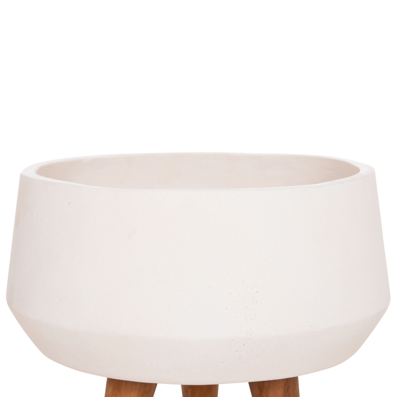 INDOOR POT QUAN HM4680.02S FIBER CEMENT IN WHITE--TEAK BASE Φ37x36Hcm [4]