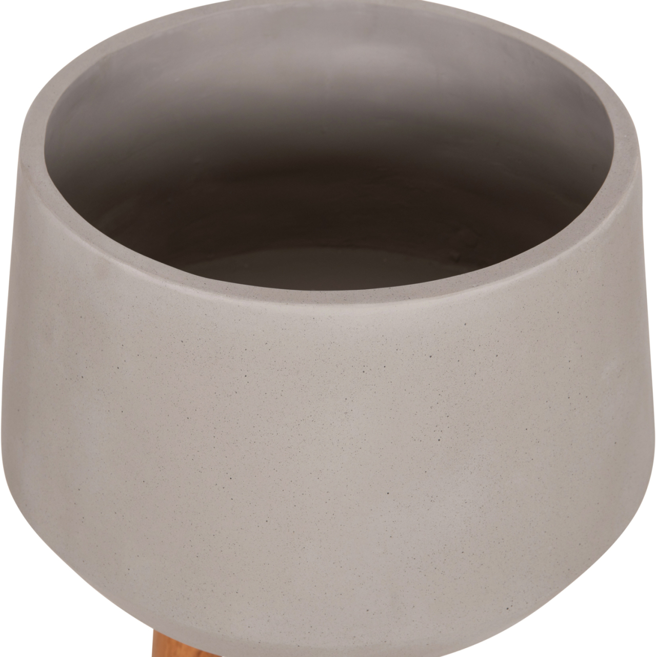 INDOOR POT QUAN HM4680.03L FIBER CEMENT IN GREY--TEAK BASE Φ38x62Hcm [8]