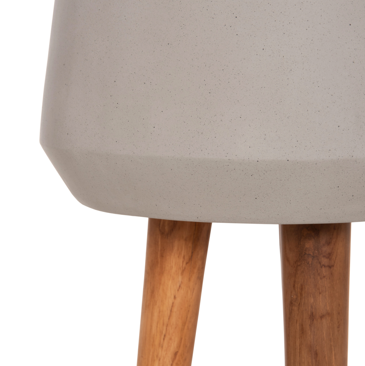 INDOOR POT QUAN HM4680.03L FIBER CEMENT IN GREY--TEAK BASE Φ38x62Hcm [9]