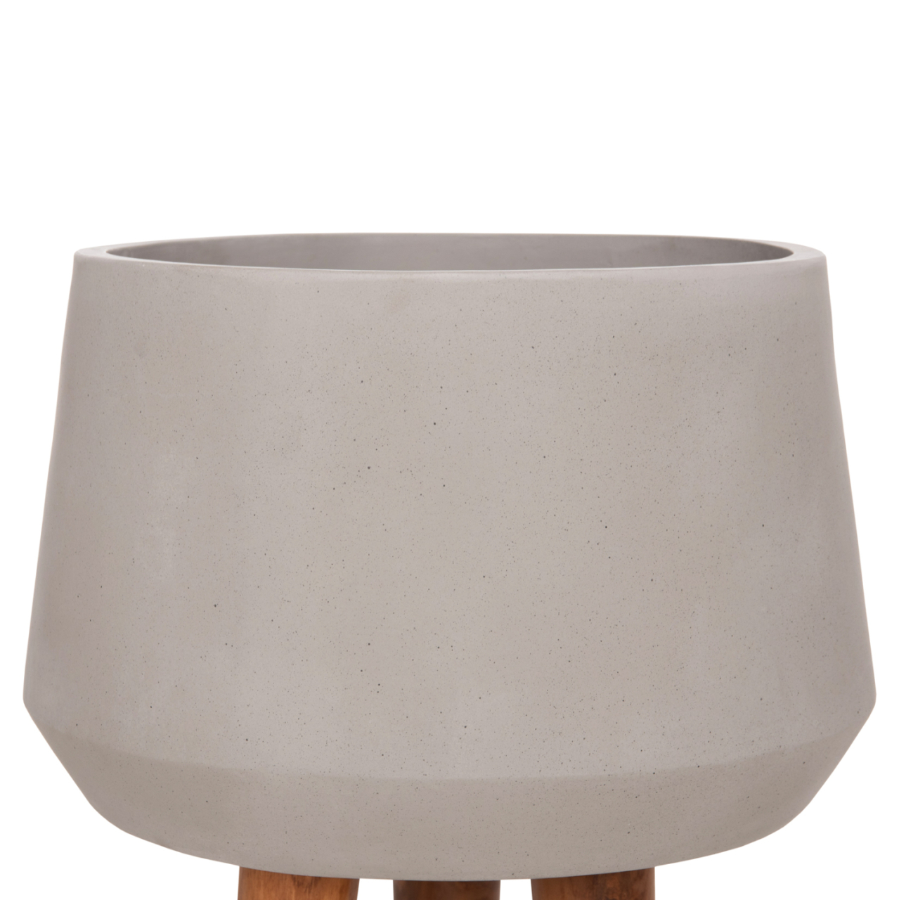 INDOOR POT QUAN HM4680.03L FIBER CEMENT IN GREY--TEAK BASE Φ38x62Hcm [5]