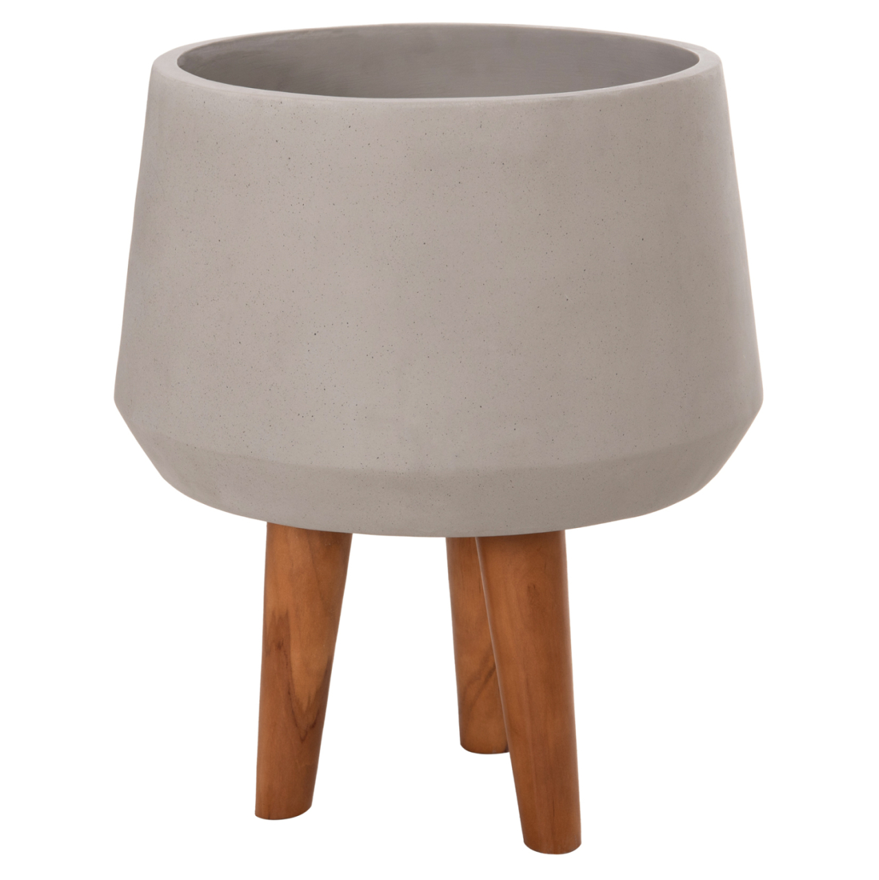 INDOOR POT QUAN HM4680.03M FIBER CEMENT IN GREY--TEAK BASE Φ35x50Hcm [8]