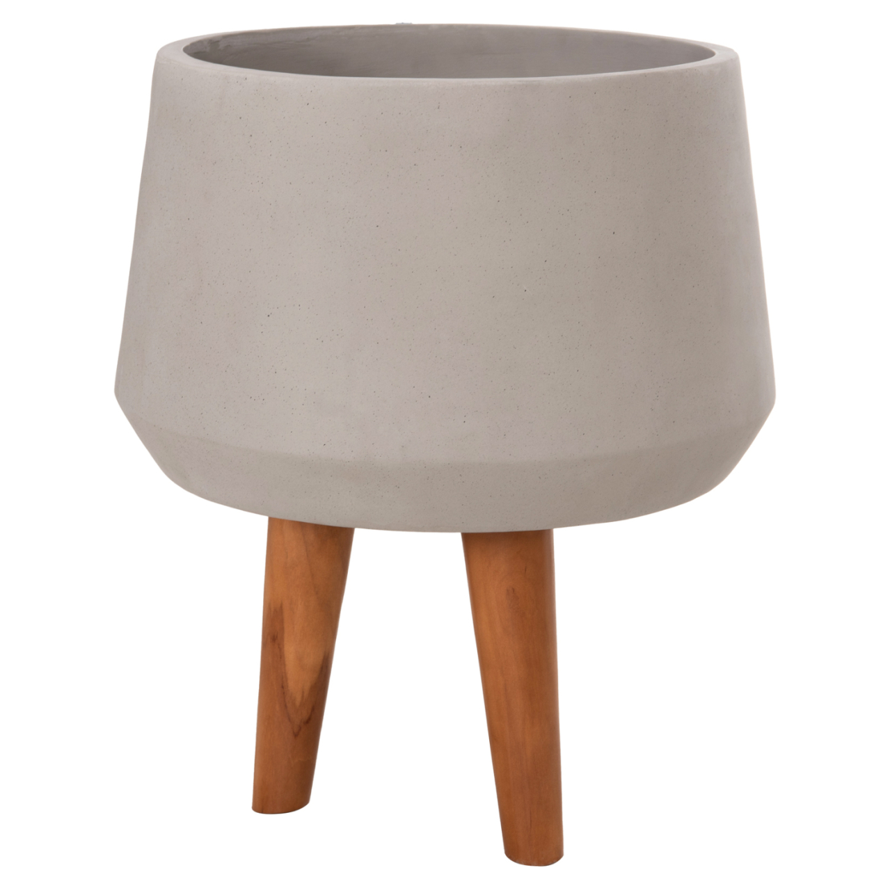 INDOOR POT QUAN HM4680.03M FIBER CEMENT IN GREY--TEAK BASE Φ35x50Hcm [7]