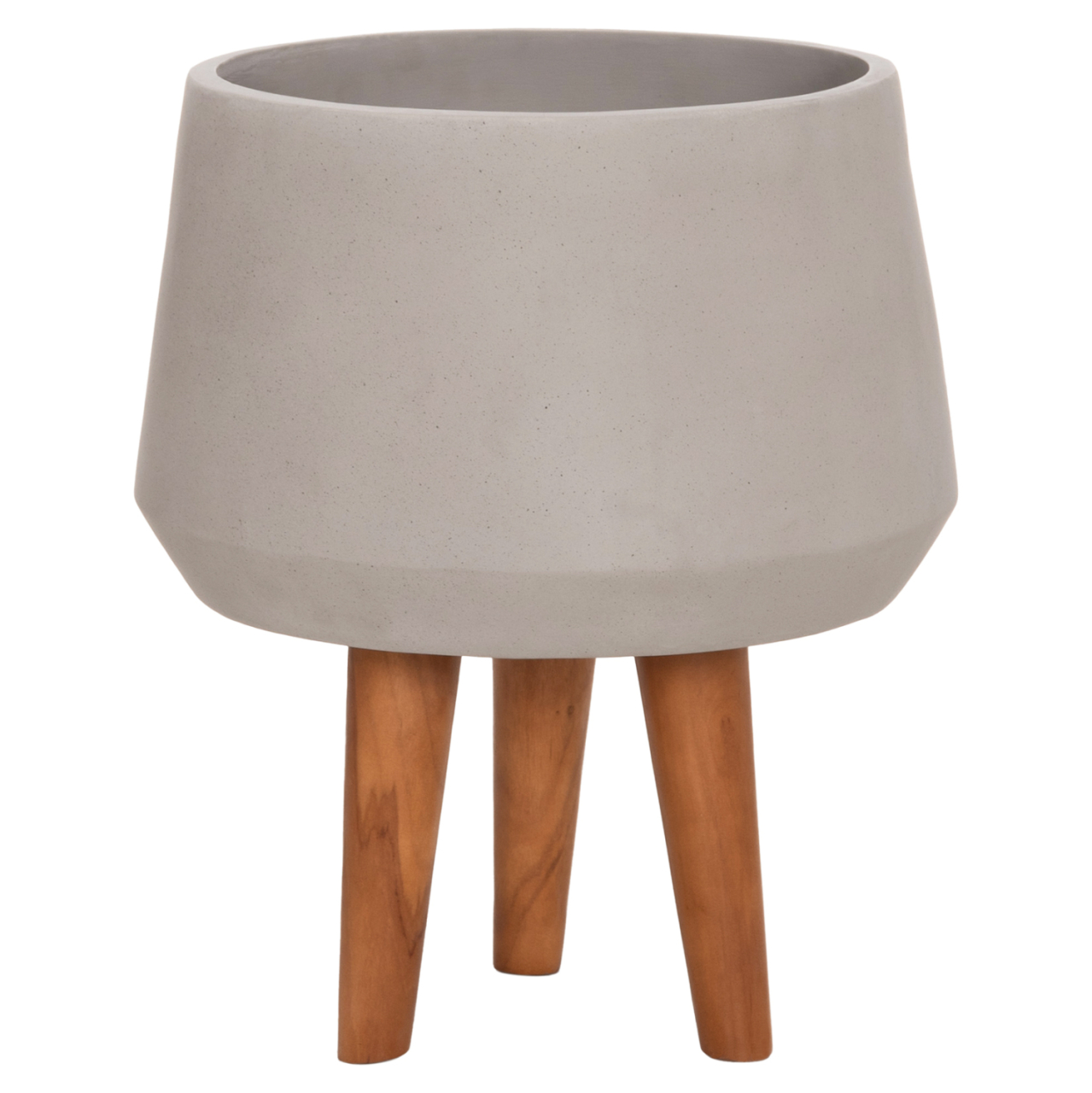 INDOOR POT QUAN HM4680.03M FIBER CEMENT IN GREY--TEAK BASE Φ35x50Hcm [3]