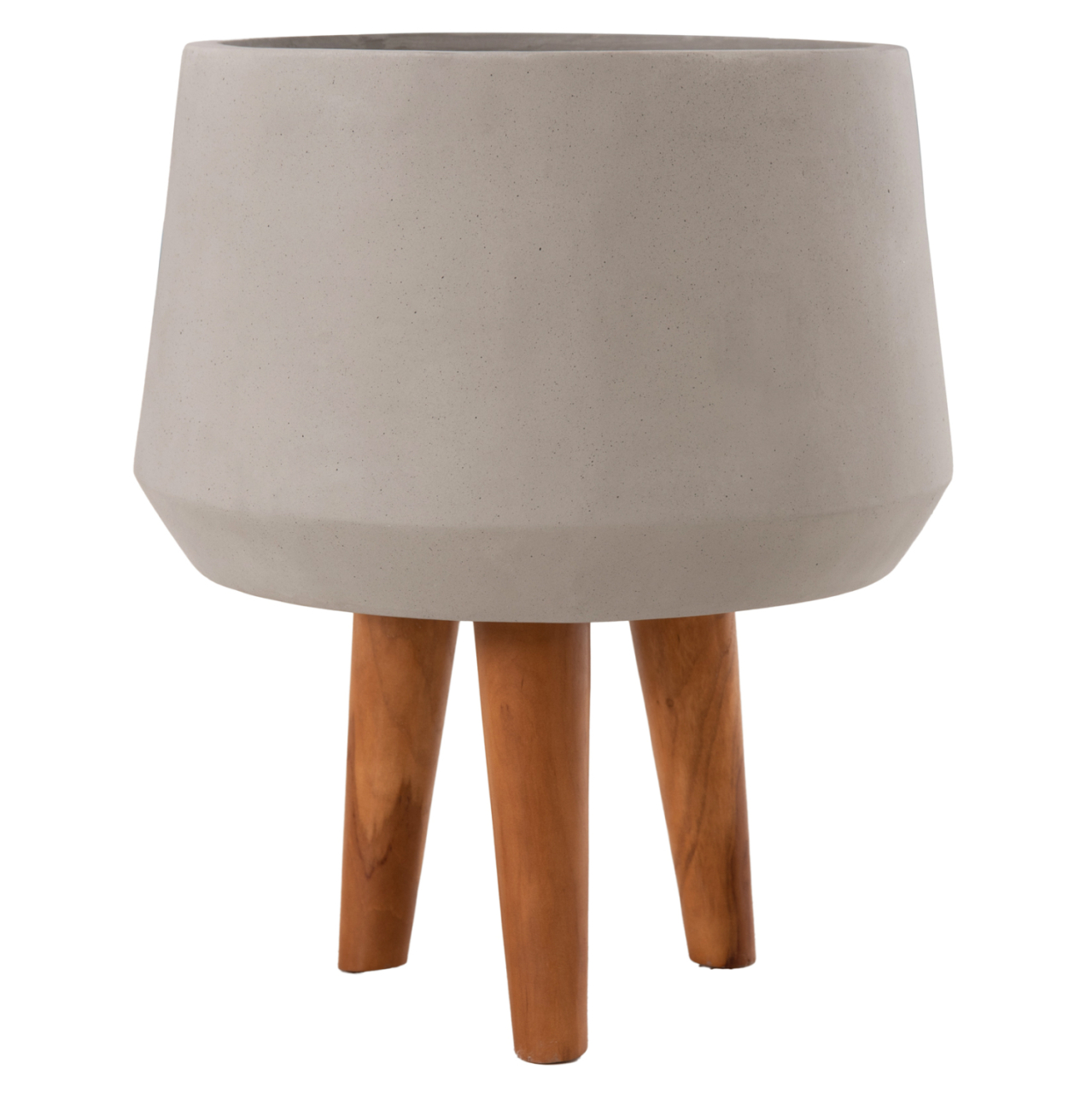 INDOOR POT QUAN HM4680.03M FIBER CEMENT IN GREY--TEAK BASE Φ35x50Hcm [4]