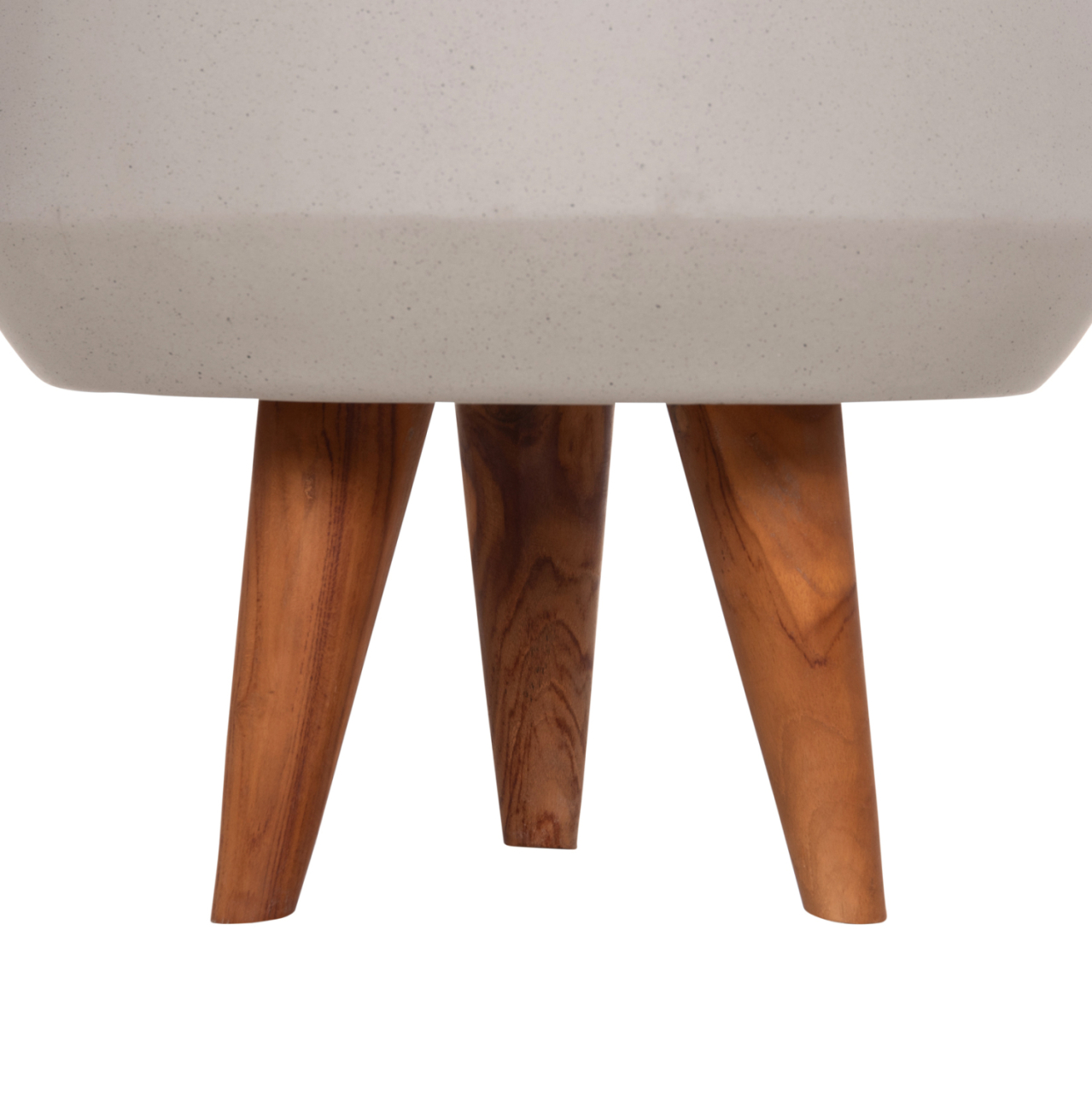 INDOOR POT QUAN HM4680.03S FIBER CEMENT IN GREY--TEAK BASE Φ37x36Hcm [5]