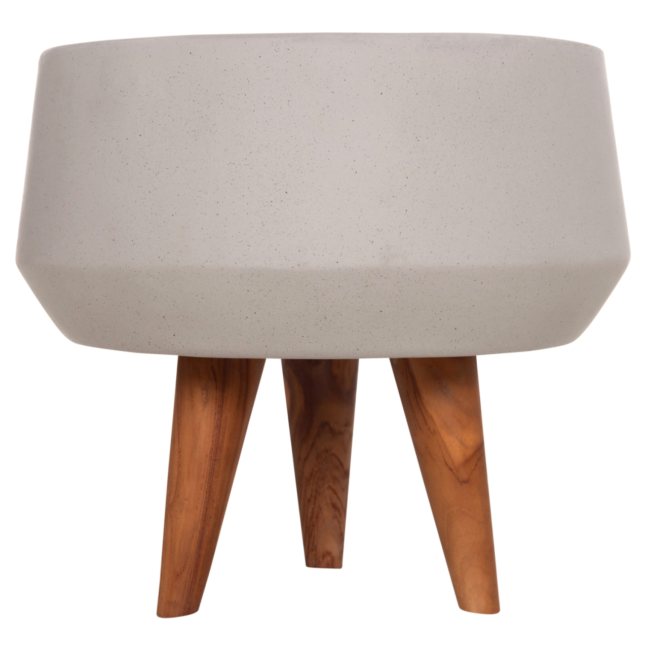 INDOOR POT QUAN HM4680.03S FIBER CEMENT IN GREY--TEAK BASE Φ37x36Hcm [3]