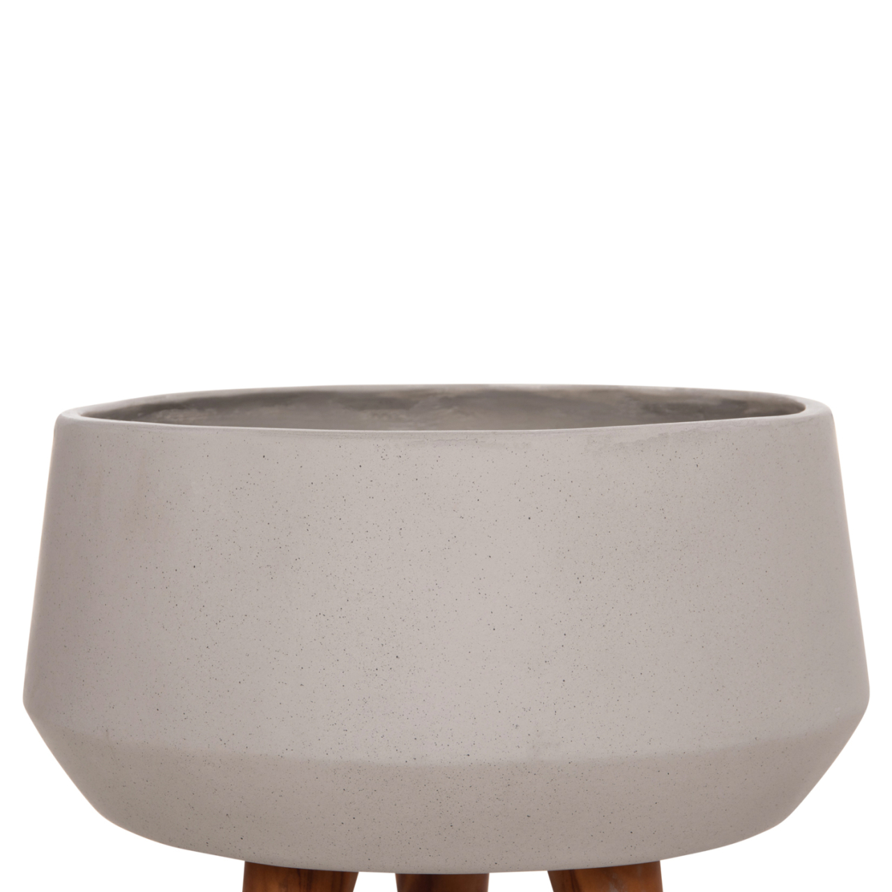 INDOOR POT QUAN HM4680.03S FIBER CEMENT IN GREY--TEAK BASE Φ37x36Hcm [4]