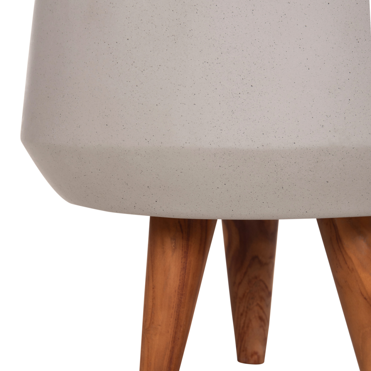 INDOOR POT QUAN HM4680.03S FIBER CEMENT IN GREY--TEAK BASE Φ37x36Hcm [8]