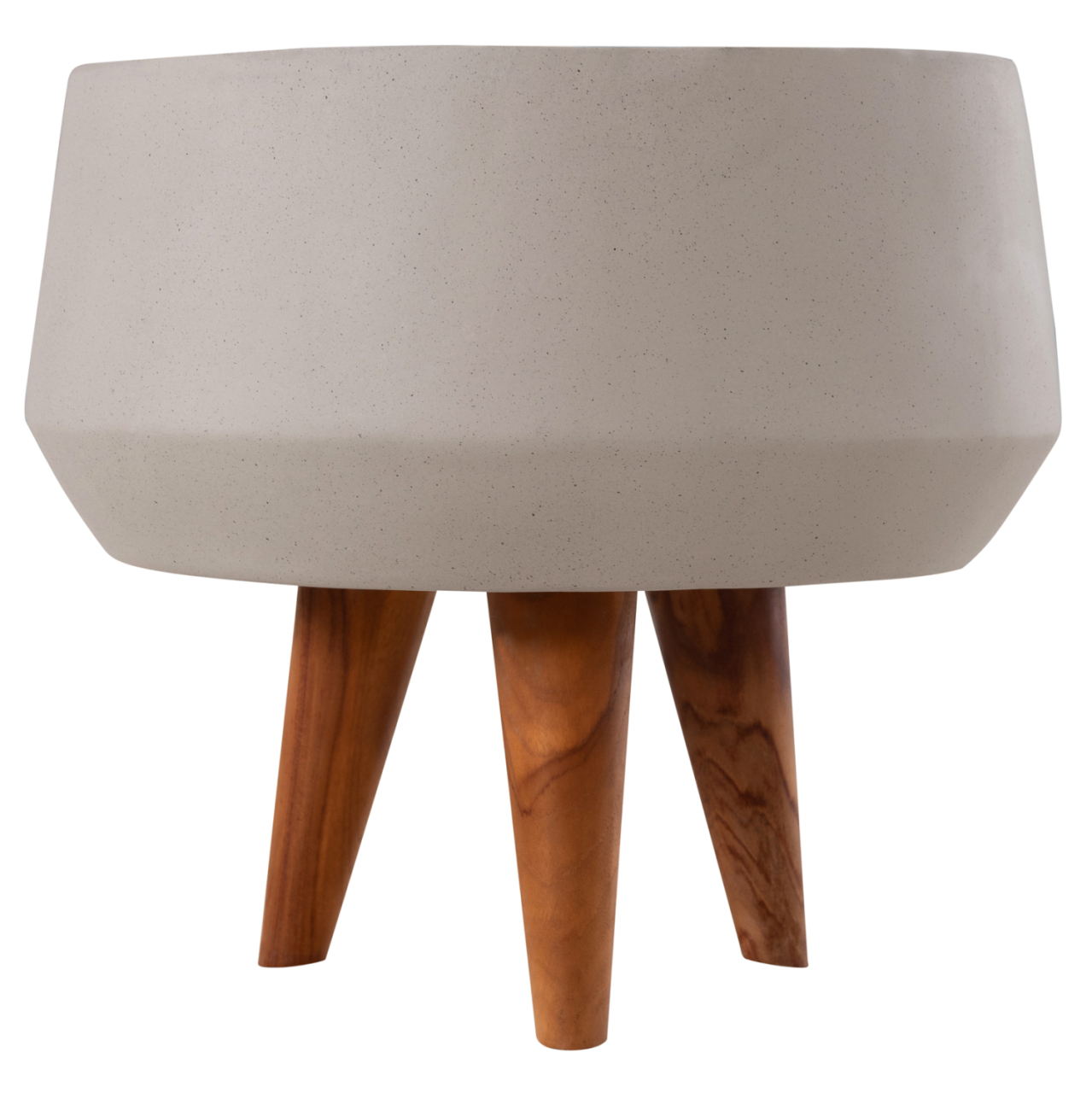 INDOOR POT QUAN HM4680.03S FIBER CEMENT IN GREY--TEAK BASE Φ37x36Hcm [7]