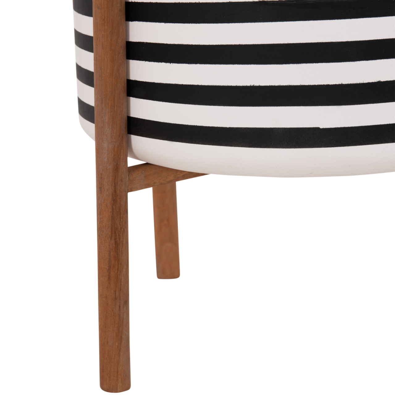 INDOOR POT RENTIL HM4683L FIBER CEMENT IN BLACK/WHITE--TEAK BASE Φ35x45Hcm [10]