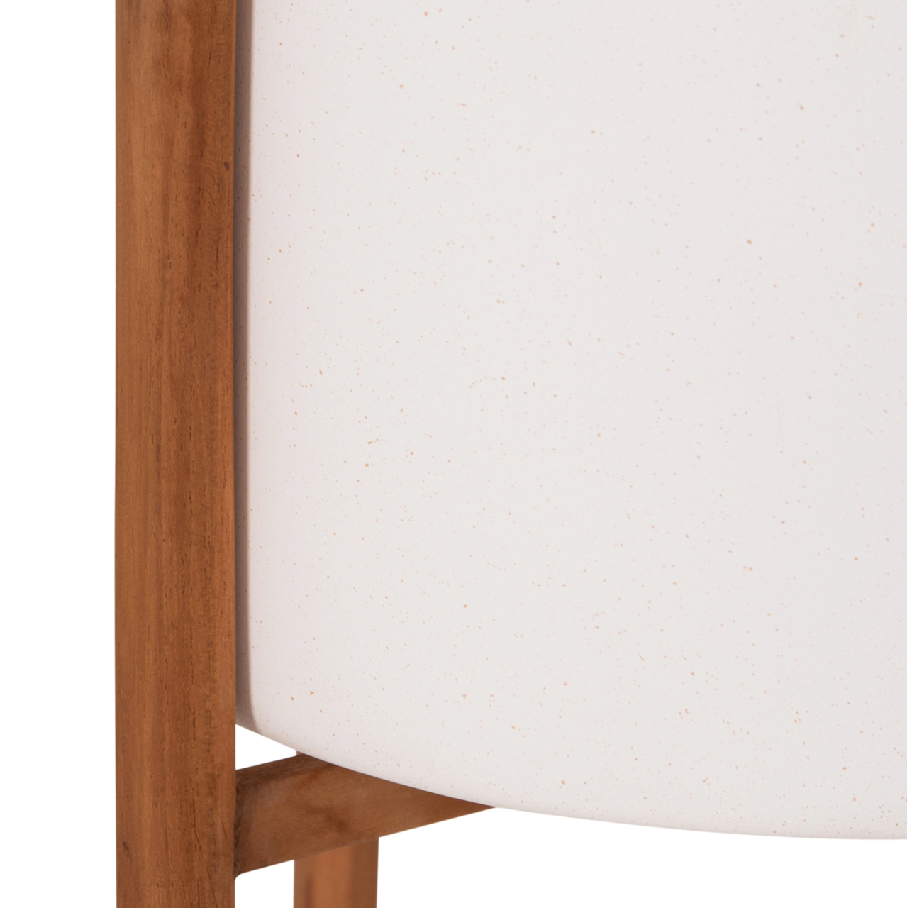 INDOOR POT RENTIL HM4684.02S FIBER CEMENT IN WHITE COLOR--TEAK BASE Φ27x56Hcm [8]