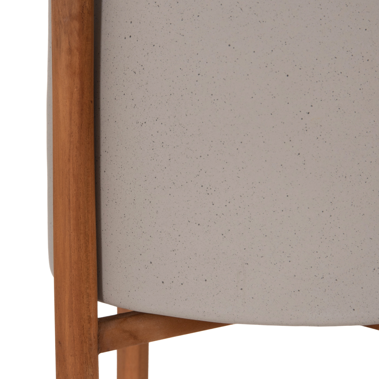INDOOR POT RENTIL HM4684.03S FIBER CEMENT IN GREY COLOR--TEAK BASE Φ27x56Hcm [9]