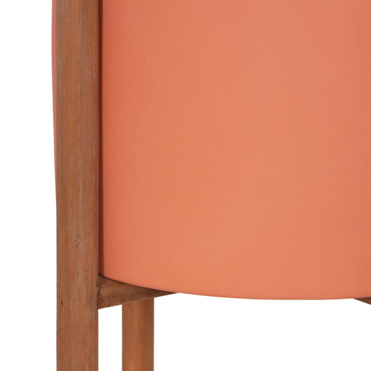 INDOOR POT RENTIL HM4684.08L FIBER CEMENT IN TERRACOTTA COLOR--TEAK BASE Φ27x66Hcm [8]
