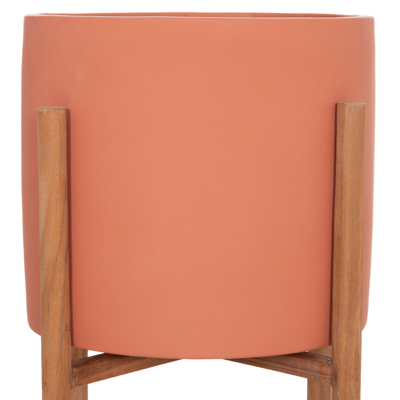 INDOOR POT RENTIL HM4684.08S FIBER CEMENT IN TERRACOTTA COLOR--TEAK BASE Φ27x56Hcm [4]