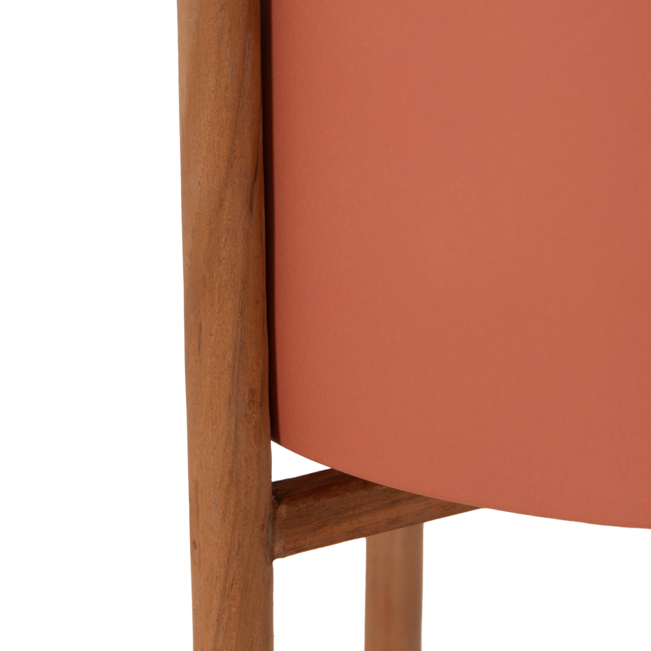 INDOOR POT RENTIL HM4684.08S FIBER CEMENT IN TERRACOTTA COLOR--TEAK BASE Φ27x56Hcm [9]