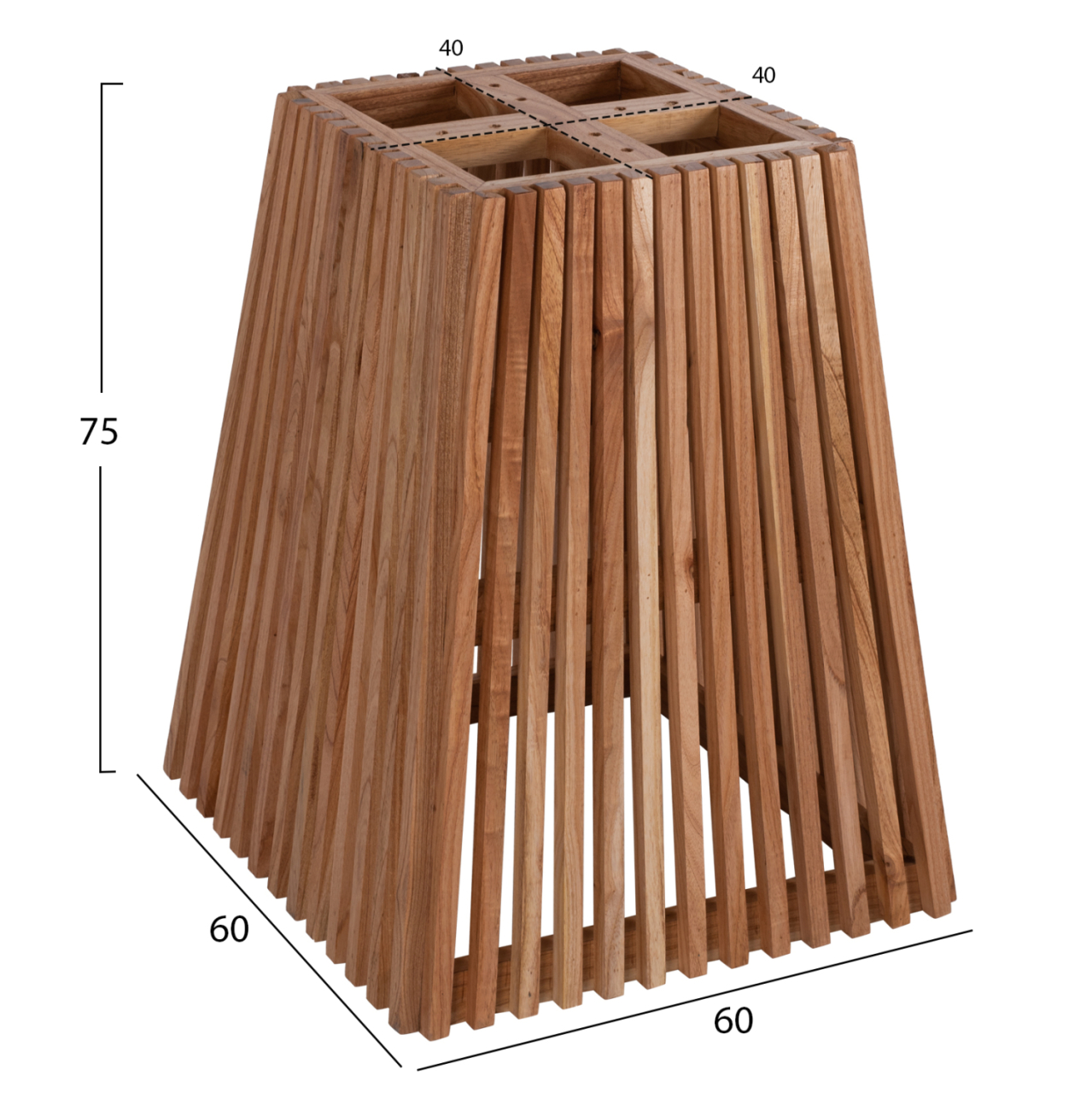 INDOOR TABLE BASE SQUARE FRANTZ HM9460.01 INDOORS-MINDI WOOD 60x60x75Hcm. [2]