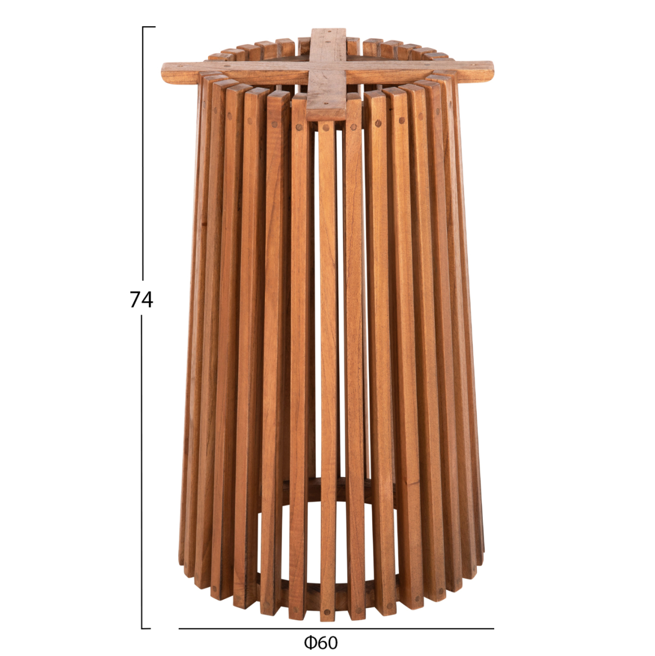 INDOOR TABLE LEGS-BASE ROUND FRANTZ HM9459.11 MINDI WOOD IN NATURAL Φ45x73Hcm. [2]