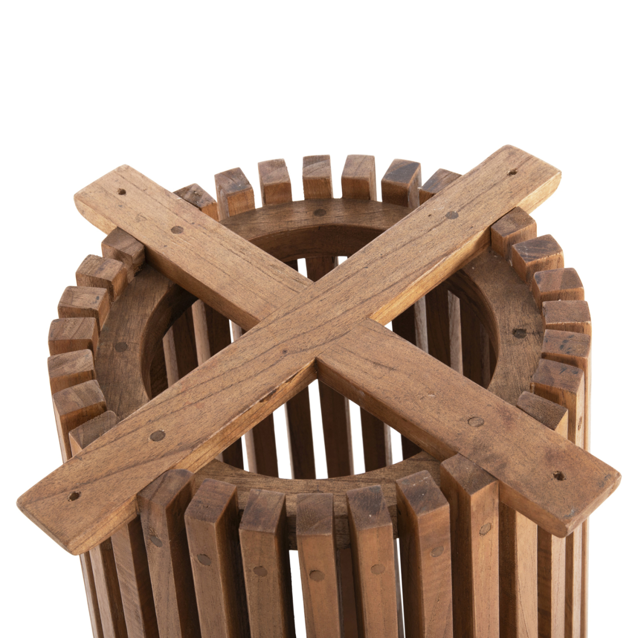 INDOOR TABLE LEGS-BASE ROUND FRANTZ HM9459.11 MINDI WOOD IN NATURAL Φ45x73Hcm. [4]