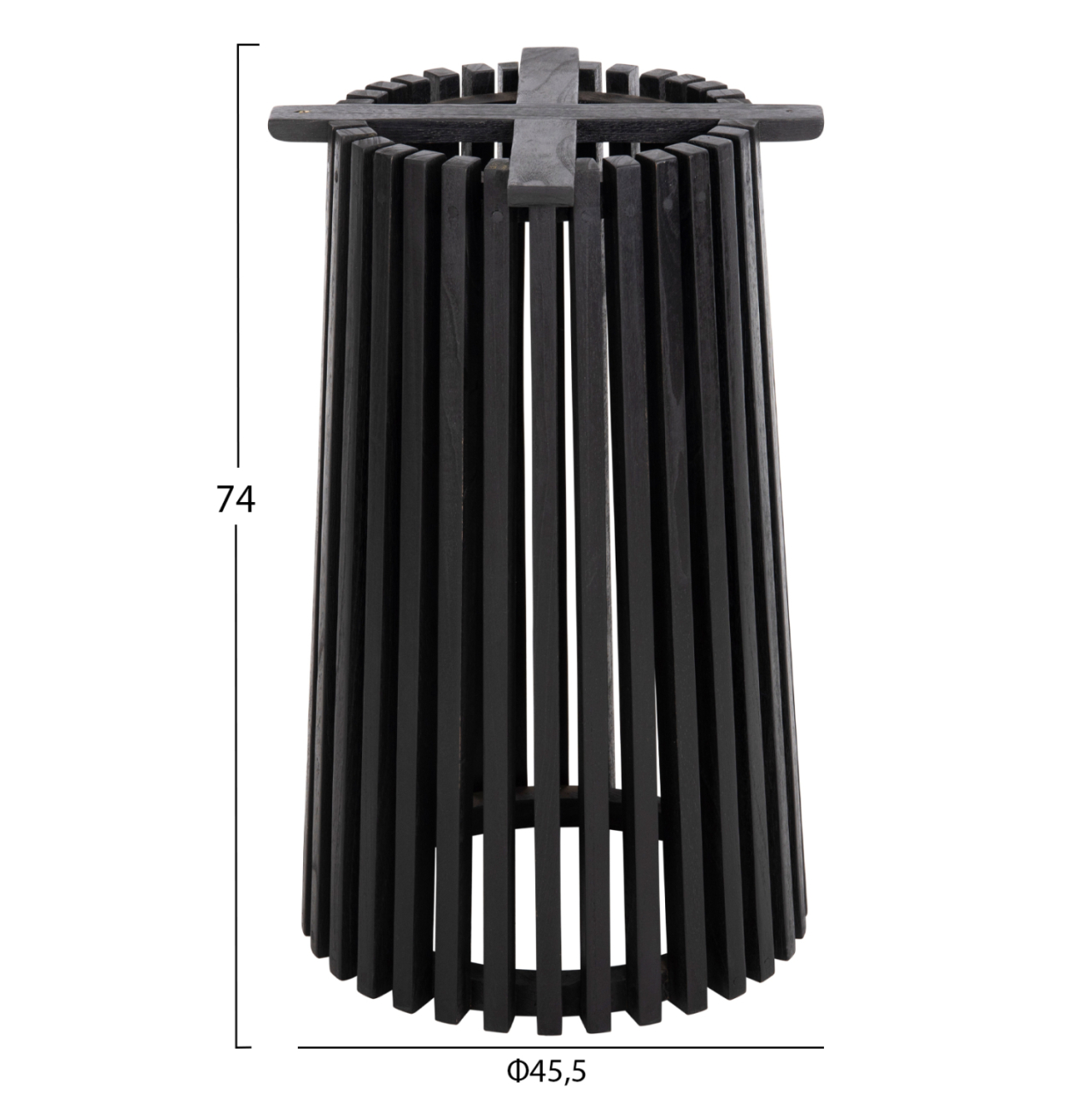INDOOR TABLE LEGS-BASE ROUND FRANTZ HM9459.12 MINDI WOOD IN BLACK Φ45x74Hcm. [2]