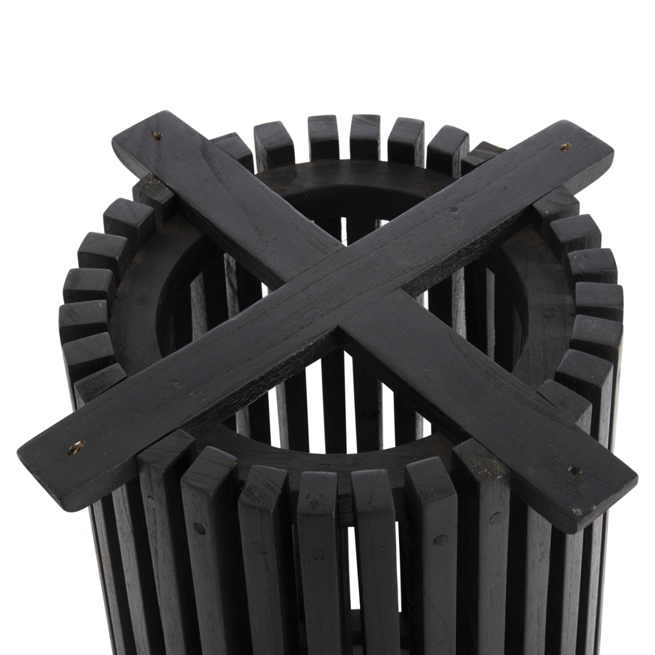INDOOR TABLE LEGS-BASE ROUND FRANTZ HM9459.12 MINDI WOOD IN BLACK Φ45x74Hcm. [4]