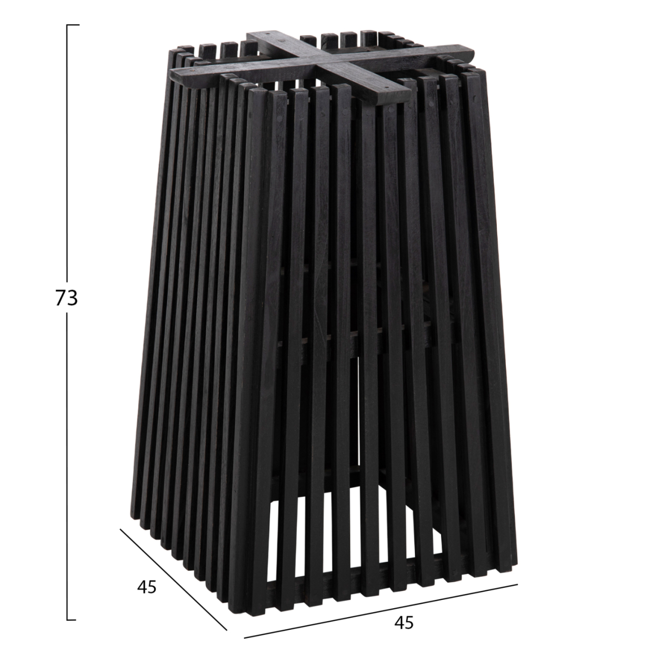 INDOOR TABLE LEGS-BASE SQUARE FRANTZ HM9460.12 MINDI WOOD IN BLACK 45x45x73Hcm. [2]