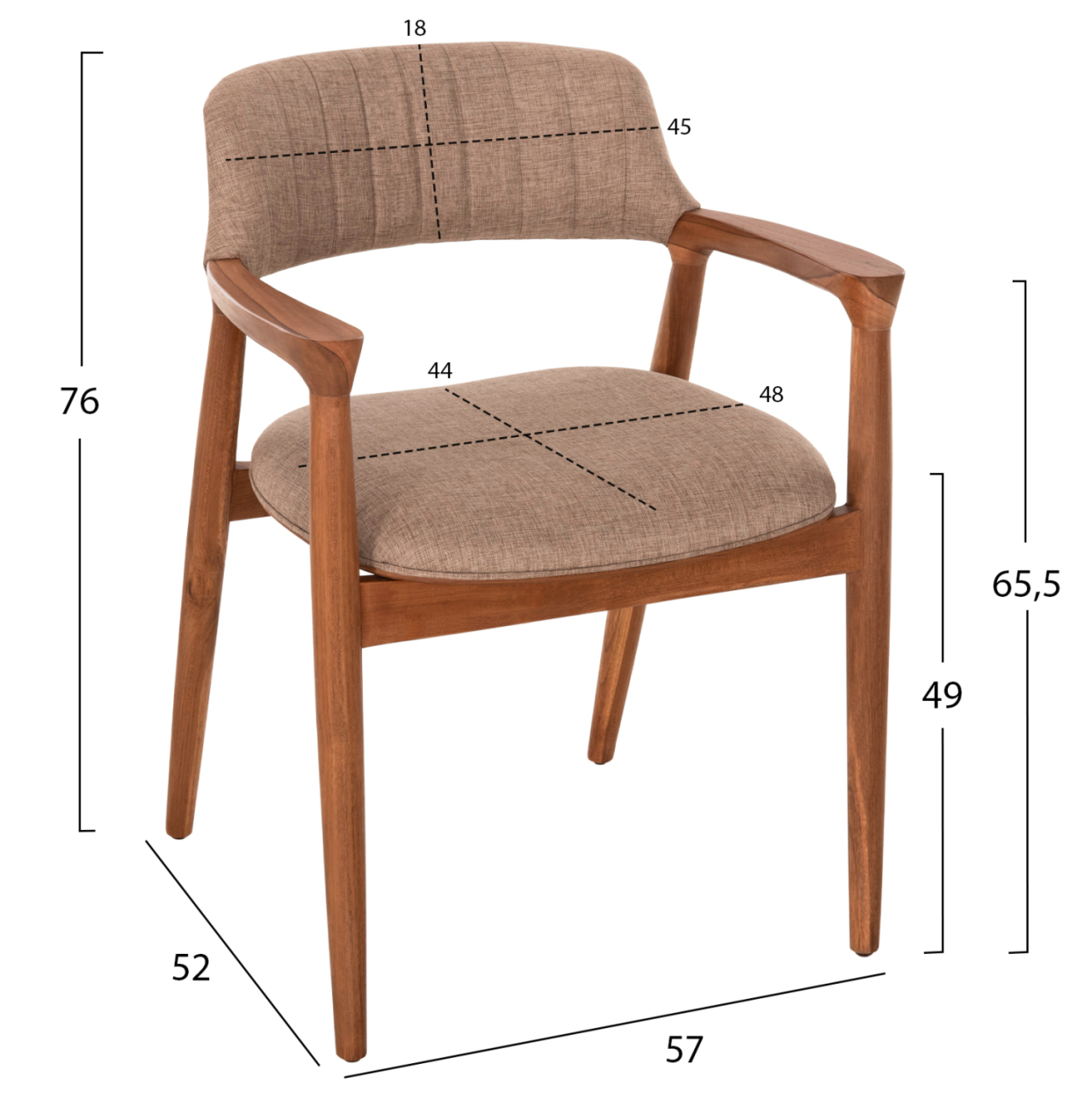 ΠΟΛΥΘΡΟΝΑ JAMES HM18259 TEAK WOOD ΜΕ ΣΑΜΠΑΝΙ ΥΦΑΣΜΑ 57x52x76Υεκ. [2]