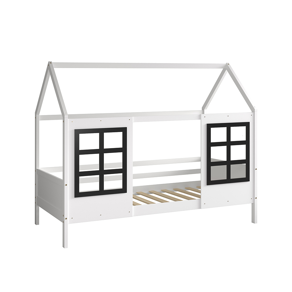 KID'S BED t.MONTESSORI DOMER HM742.01 PINE WOOD IN WHITE--MATTRESS 90x190cm. [10]