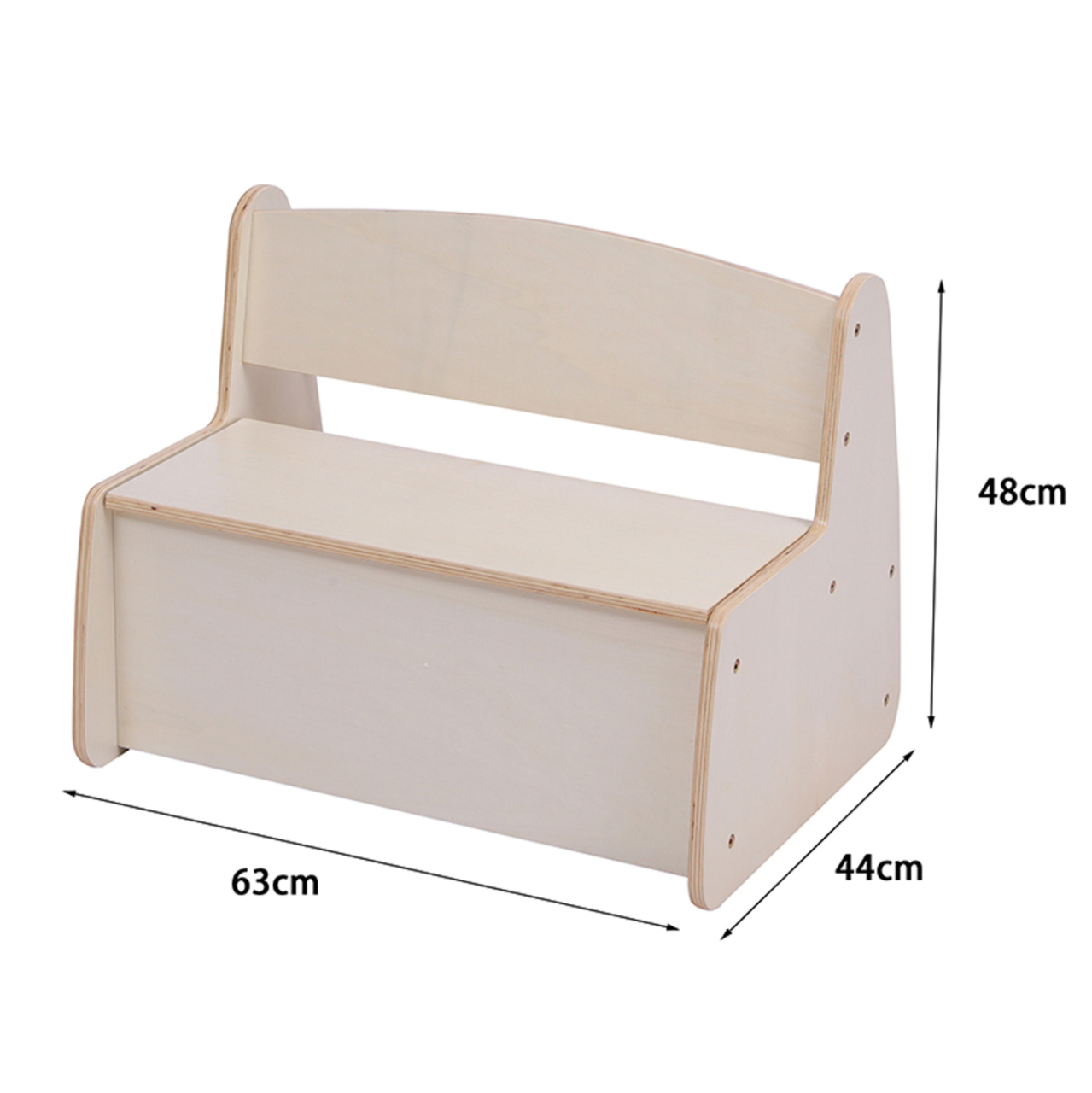 KIDS' BENCH WITH STORAGE RICKI HM18342.01 MDF and PLYWOOD IN NATURAL/CREAM 63x43x47Hcm. [3]