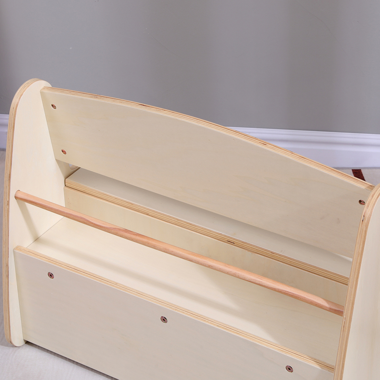 KIDS' BENCH WITH STORAGE RICKI HM18342.01 MDF and PLYWOOD IN NATURAL/CREAM 63x43x47Hcm. [9]