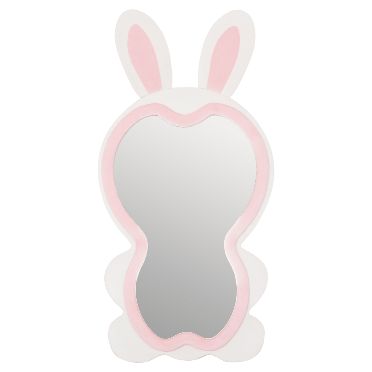 KIDS' FLOOR STANDING MIRROR BUNNY HM4489.01 MDF IN PINK and WHITE- BLACK STAND 80x162Hcm. [3]
