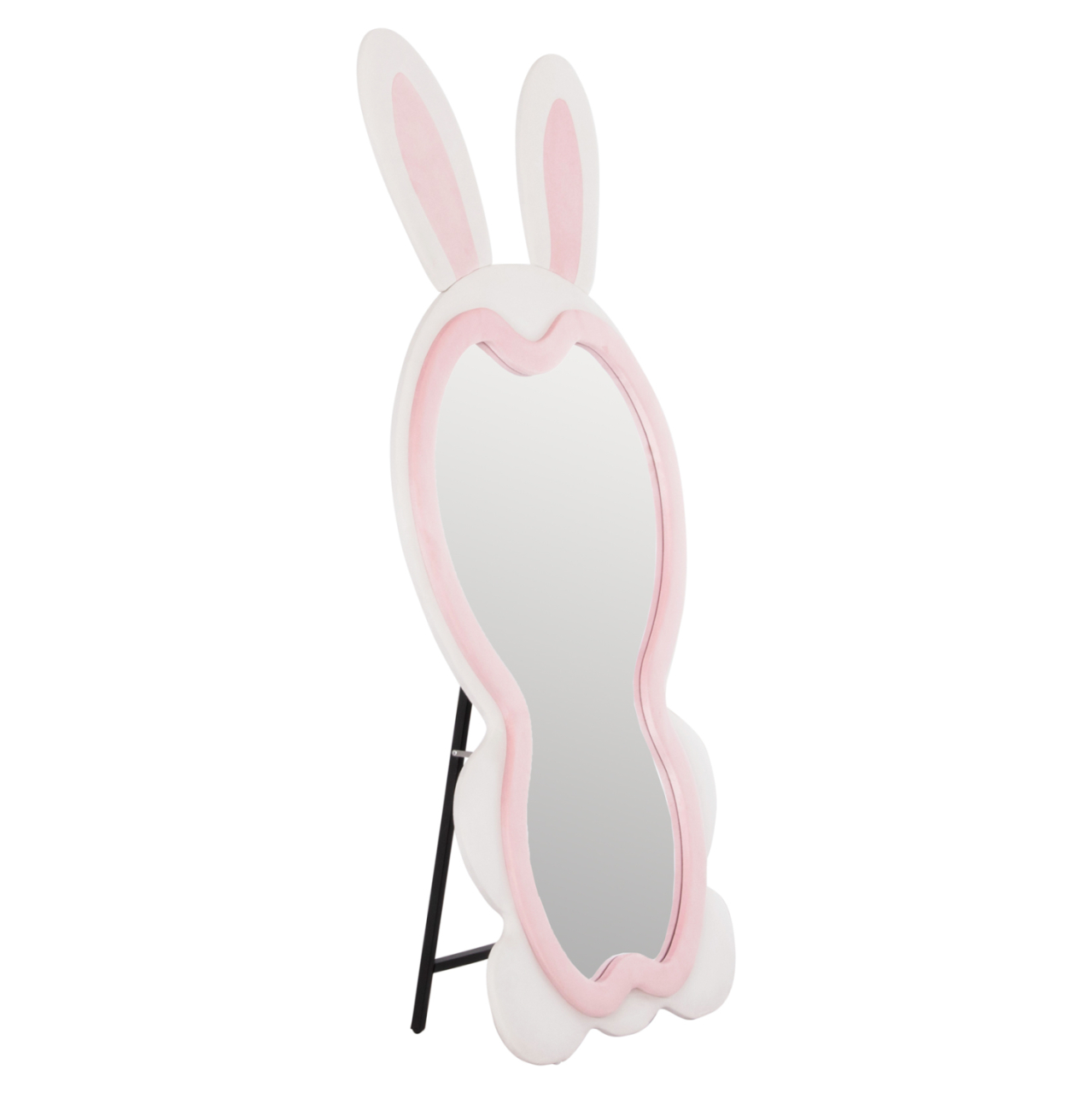KIDS' FLOOR STANDING MIRROR BUNNY HM4489.01 MDF IN PINK and WHITE- BLACK STAND 80x162Hcm. [5]