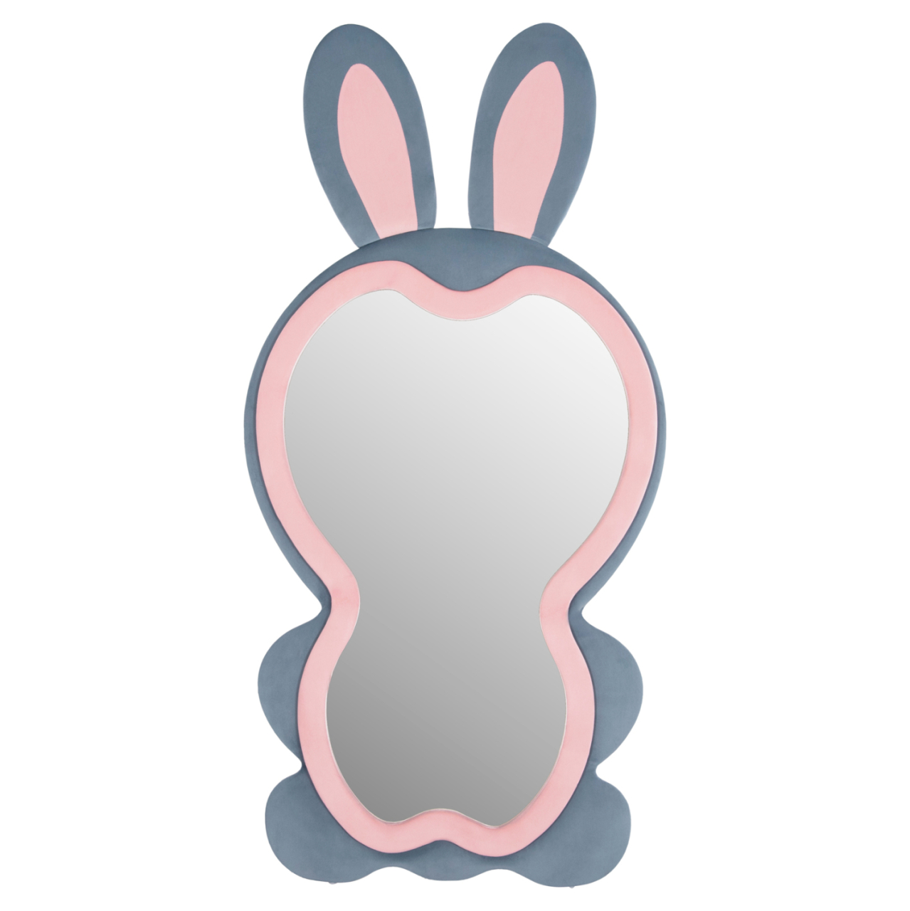 KIDS' FLOOR STANDING MIRROR BUNNY HM4489.02 MDF IN PINK and BLUE- BLACK STAND 80x162Hcm. [3]