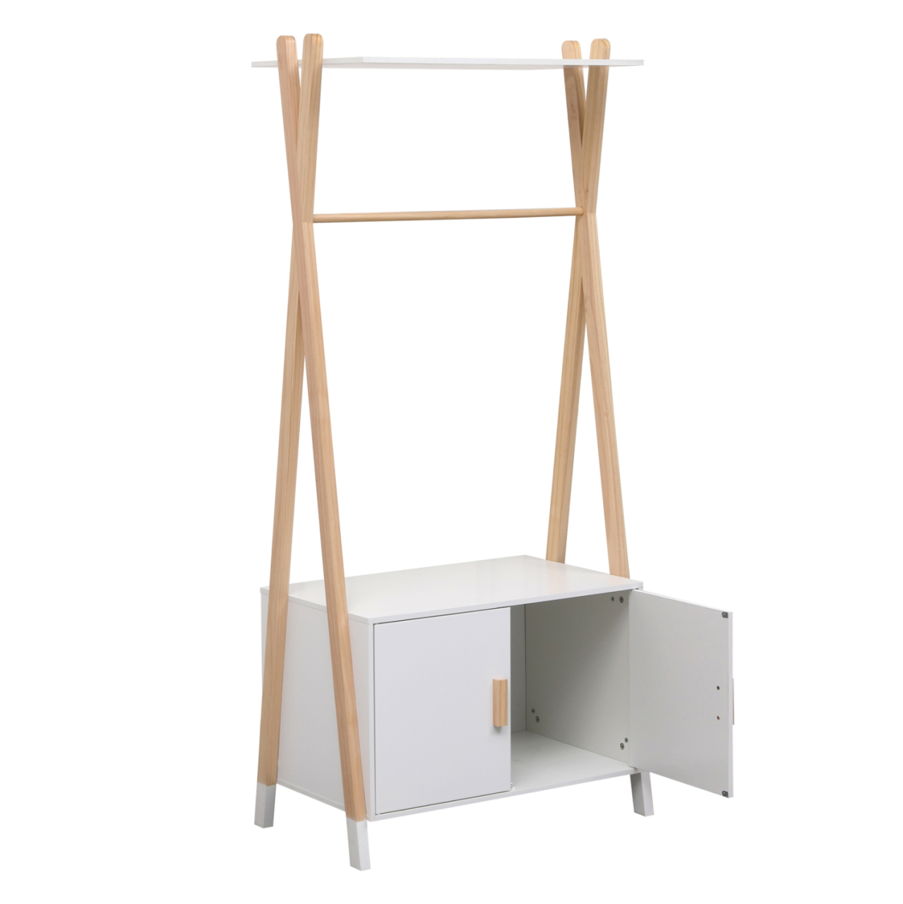 KIDS' HANGER WITH CABINET PASCHAL HM2495.03 MELAMINE-PINE WOOD 76x44x170Hcm. [5]